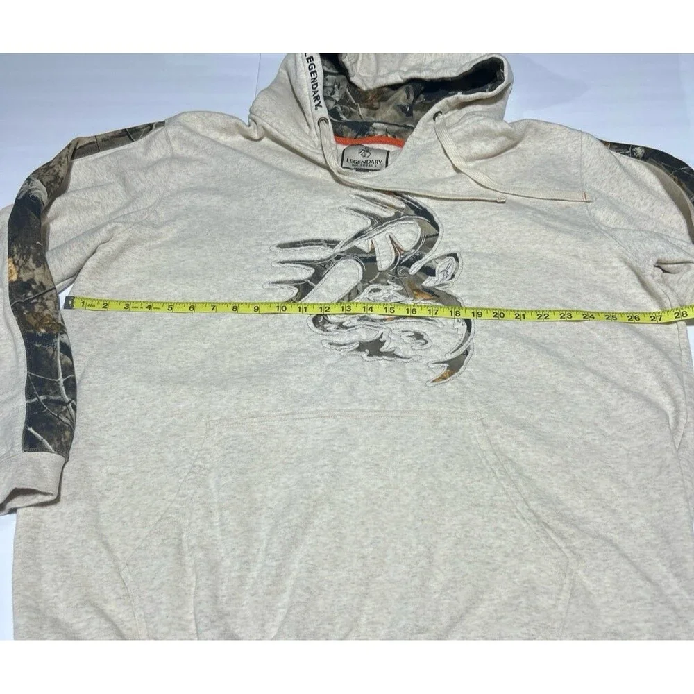 Legendary Whitetails Men's 2XT Oatmeal Heather Camo Accents Graphic Hoodie